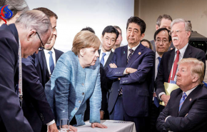 ترامب يعلق على صورته المثيرة للجدل أثناء قمة G7