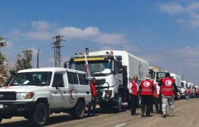 الهلال الأحمر يوصل 17 شاحنة مواد غذائية إلى ريف درعا