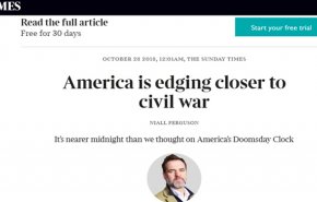 تایمز: آمریکا به سمت جنگ داخلی پیش می رود


