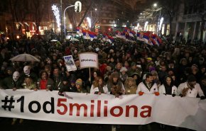 الاحتجاجات الحاشدة ضد الرئيس الصربى تدخل أسبوعها ال 11
