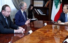 دیدار نماینده سازمان ملل در امور سوریه با رئیس جمهور لبنان

