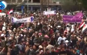 تظاهرات گسترده شهروندان سوریه در محکومیت اقدام ترامپ