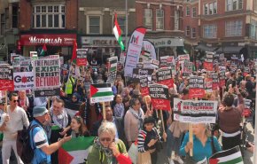 معترضان به جنایت های رژیم صهیونیستی در لندن تظاهرات کردند
