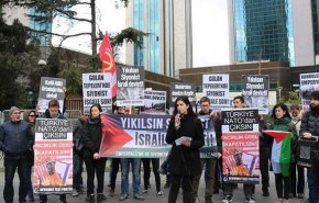 تجمع معترضان به جنایات صهیونیست‌ها در استانبول 