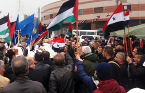 تظاهرات ساکنان جولان اشغالی سوریه علیه تصمیم ترامپ +عکس
