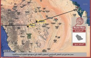 نقشه ایستگاه های مورد حمله پهپادهای یمنی
