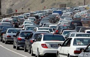 ترافیک سنگین در جاده کرج - چالوس 