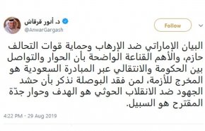امارات گفت‌وگوی دولت «هادی» و شورای انتقالی را خواستار شد
