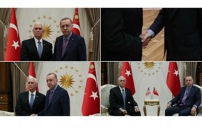 اردوغان با معاون ترامپ دیدار و گفتگو کرد+ فیلم