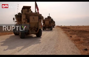 فیلمی از لحظه عقب نشینی نیروهای آمریکایی از شمال سوریه به عراق