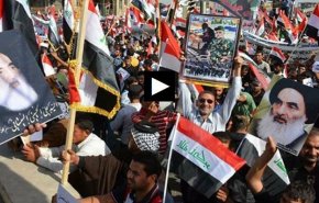 تظاهرات مردم عراق در حمایت از مرجعیت + فیلم