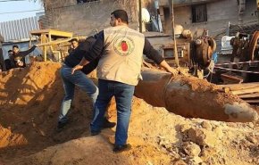 کشف بمب یک تنی رژیم صهیونیستی در نوار غزه