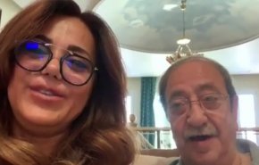 بالفيديو..شاهد كيف يغني دريد لحام وإبنته لممثلة سورية 