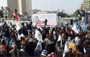تصاویر| تظاهرات مردمی در بغداد در محکومیت مداخلات آمریکا
