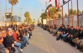 برگزاری مراسم ترحیم برای شهدای الحشد الشعبی عراق در نزدیکی سفارت آمریکا