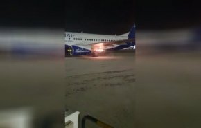 آتش گرفتن یک هواپیمای بوئینگ 737 در فرودگاه تل آویو