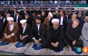 عکس| حضور رئیس جمهور، رئیس مجلس شورای اسلامی و دبیر شورای نگهبان در نمازجمعه تهران