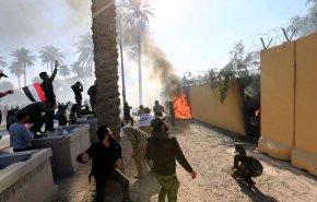 اصابات بقصف السفارة الامريكية في بغداد
