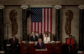 قیافه نانسی پولسی در زمان سخنرانی ترامپ
