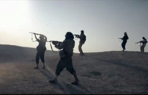 بالفيديو..مسلح من الجماعات الارهابية بسوريا يلوح برأس مقطوعة!