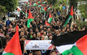 تظاهرات اهالی نوار غزه در رد اشغال کرانه باختری