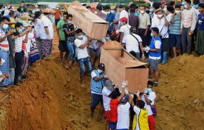 شاهد.. مقتل 100 شخص في إنهيار أرضي بميانمار