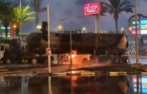 آتش گرفتن تانکر حامل گاز در حیفا