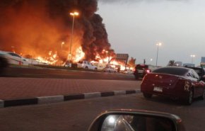 مشاهد جديدة من حريق سوق عجمان المهول في الامارات