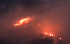 بالفيديو...اندلاع حريق هائل في جبل مشغرة بلبنان