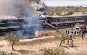 تونس : اشتعال قطار المسافرين بمحطة سيدي صالح
