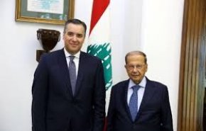 دیدار رئیس جمهور لبنان با مصطفی ادیب