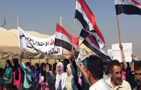 تداوم تجمع مردمی در استان الحسکه علیه اشغالگری آمریکا و ترکیه
