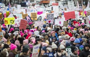 تظاهرات زنان علیه ترامپ در واشنگتن
