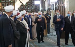 حضور رئیس جمهور سوریه در مراسم میلاد نبی اکرم (ص) در مسجد جامع دمشق