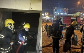 شاهد..انقاذ خمسة عمال سوريين من حريق مطعم في الفلوجة