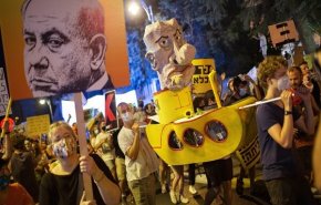 درگیری پلیس رژیم صهیونیستی با تظاهرکنندگان علیه نتانیاهو