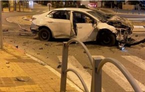 انفجار سيارة قرب تل أبيب + فيديو