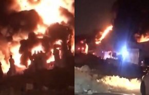 حريق ضخم يلتهم مستودعات قرب العاصمة السعودية الرياض