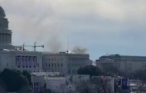 بلند شدن دود از نزدیکی ساختمان کنگره در واشنگتن + فیلم