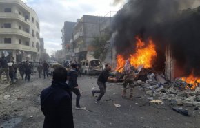 شاهد انفجار ضخم يضرب مدينة اعزاز بريف حلب