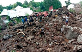 سیل و رانش زمین در اندونزی و تیمور شرقی جان بیش از ۱۱۰ نفر را گرفت
