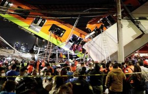 شاهد..عشرات القتلى والجرحى جراء انهيار جسر لحظة مرور قطار أنفاق في مكسيك