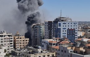جنگنده‌های رژیم صهیونیستی برج «الجلاء» را در غزه منهدم کردند+ فیلم
