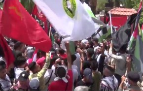 جشن پیروزی مقاومت فلسطین در دمشق برگزار شد 