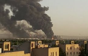 آتش‌سوزی عظیم در پالایشگاه شهید تندگویان تهران 
