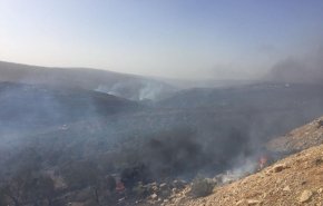 مستوطنون يضرمون النار في مساحات واسعة جنوب نابلس