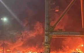 تصاویر جدید از انفجار مهیب در بندر جبل علی امارات
