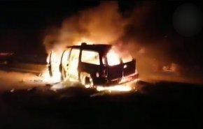 إحراق سيارة محافظ الناصرية احتجاجاً علی حادث المستشفی