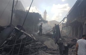 انفجار مبنى شرق مدينة غزة + صور