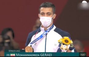 مراسم اهدای مدال طلا محمدرضا گرایی در المپیک 2020 توکیو+ ویدیو